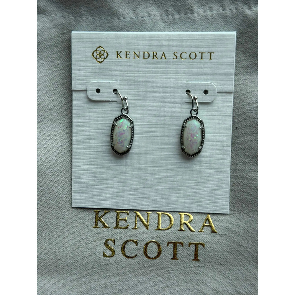 Kendra Scott White Pendant Earrings